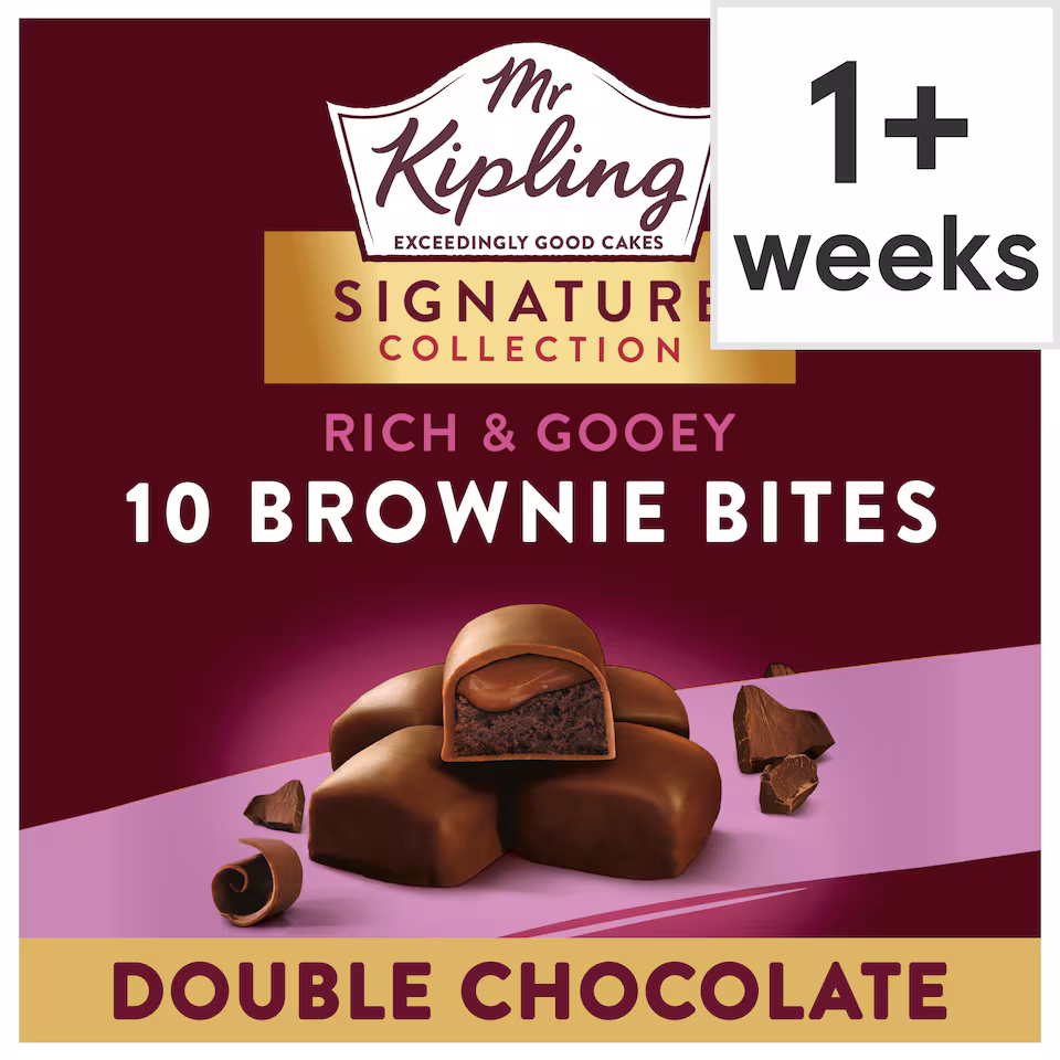 Mr Kipling Signature Double Chocolate Brownie Cake Bites 10 pack