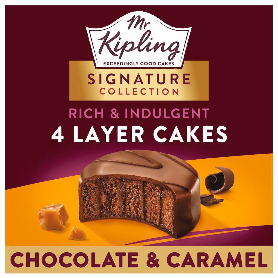 Mr Kipling Signature Collection Layer Cakes - Chocolate & Caramel 4 Pack
