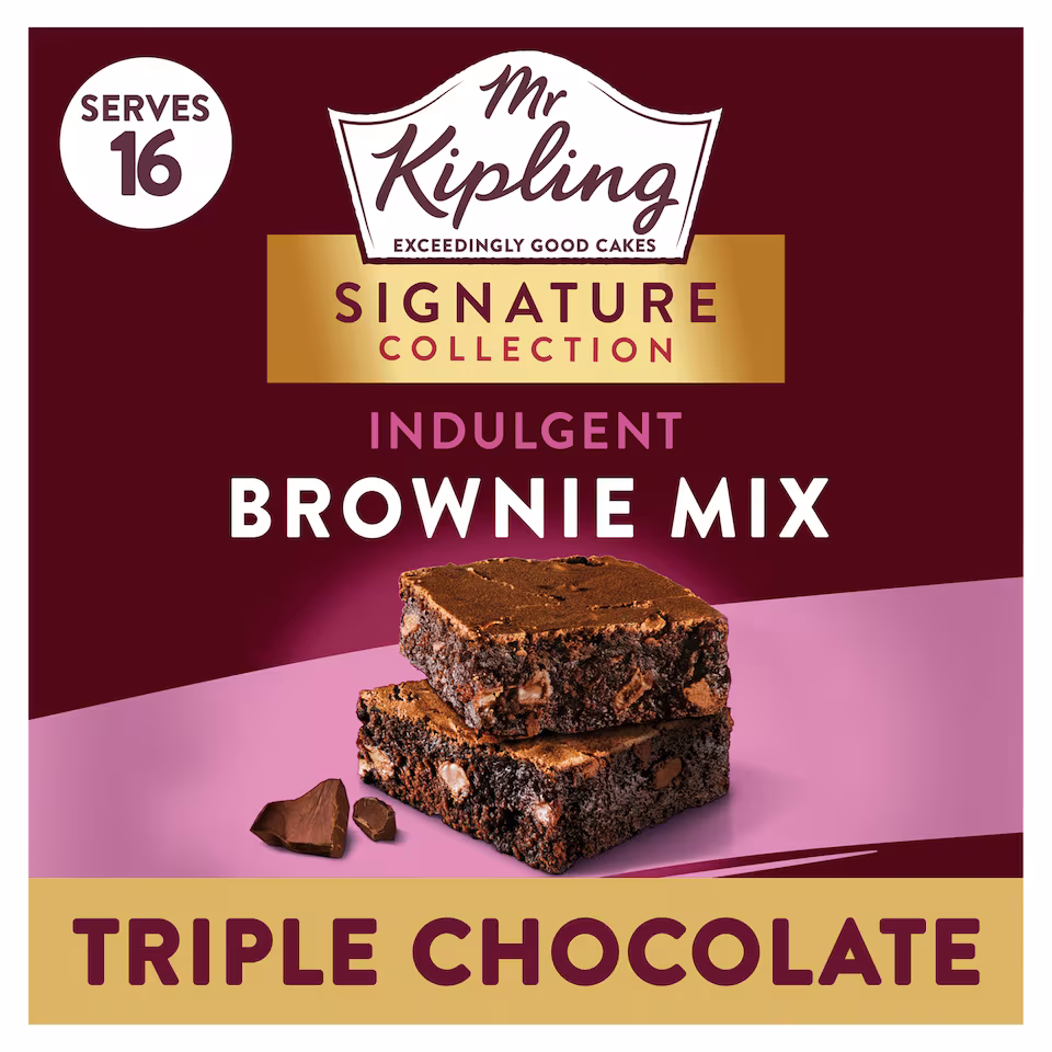 Mr Kipling Signature Baking Triple Chocolate Brownie Cake Mix 379g