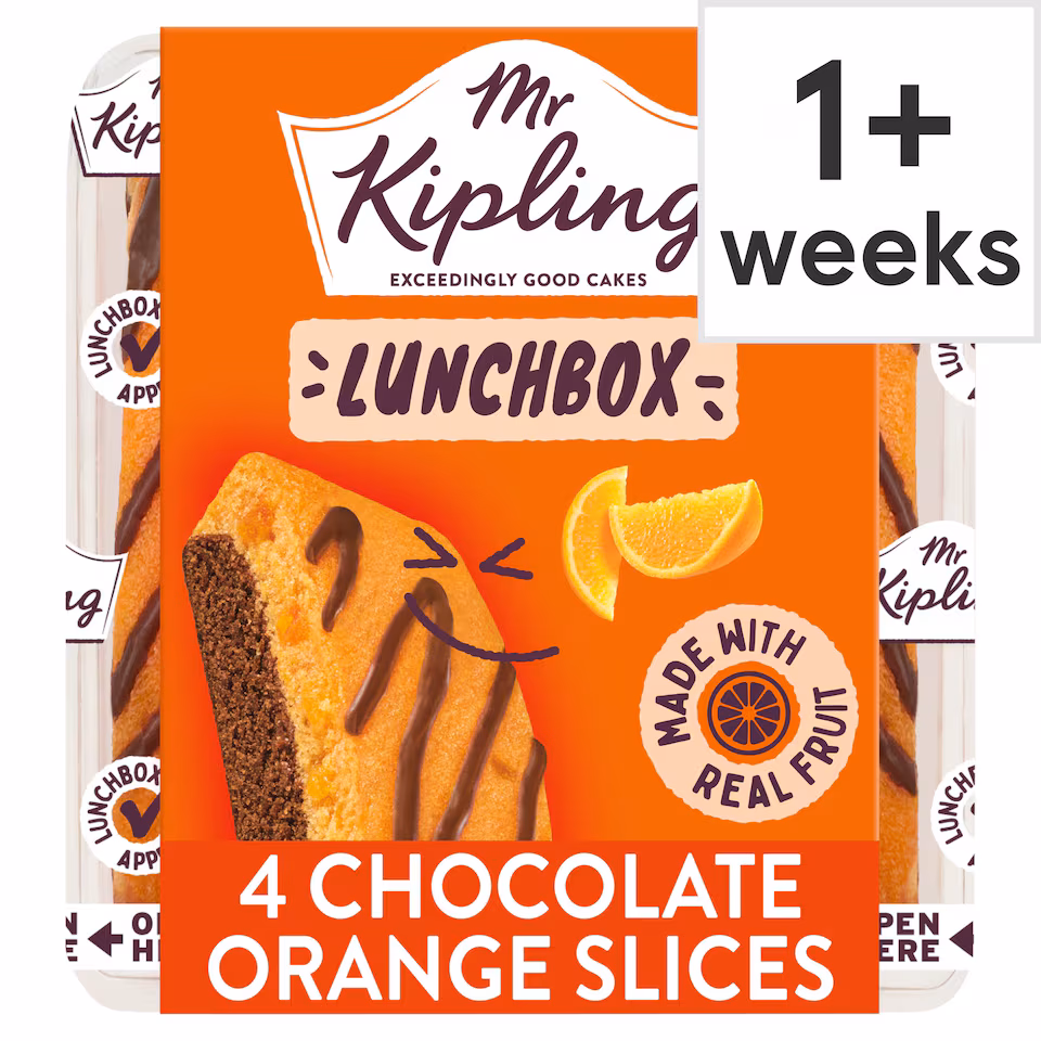 Mr Kipling Chocolate Orange Lunchbox Cake Slices 4 pack