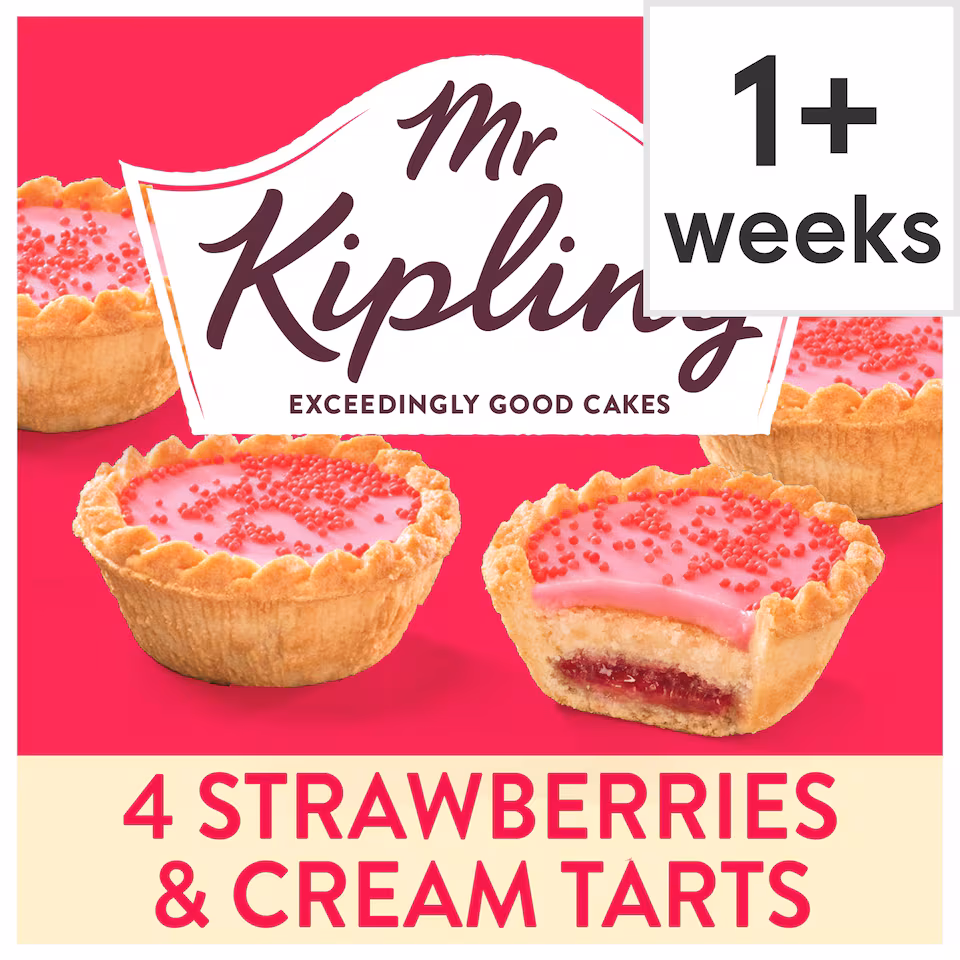 Mr Kipling Strawberries & Cream Cake Tarts 4 pack