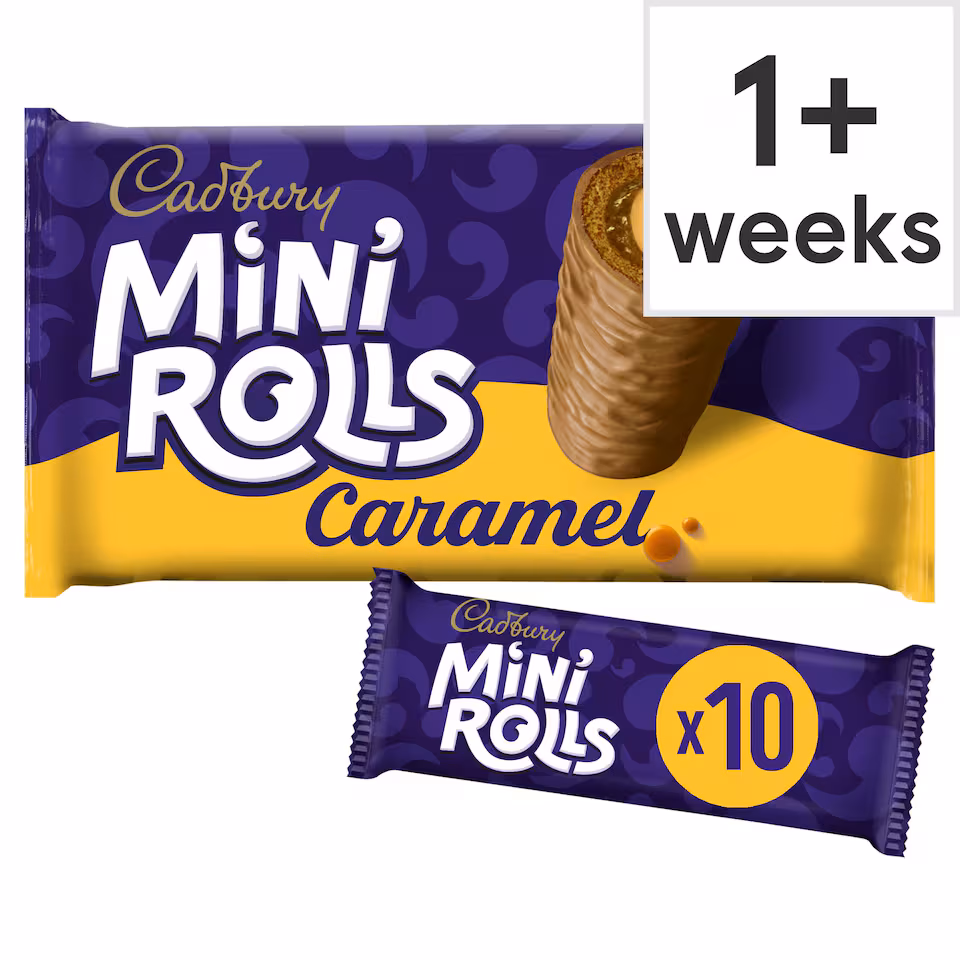 Cadbury Milk Chocolate Caramel Mini Rolls Cakes 10 pack