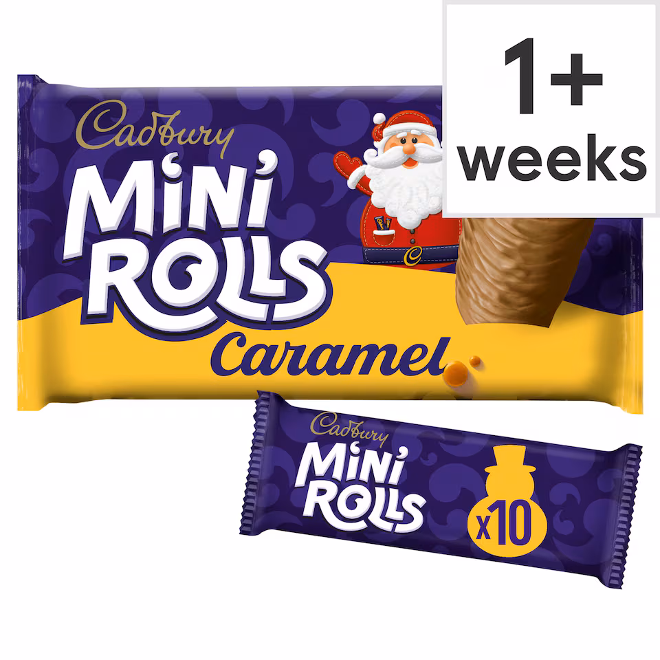 Cadbury Milk Chocolate Caramel Mini Rolls Cakes 10 pack