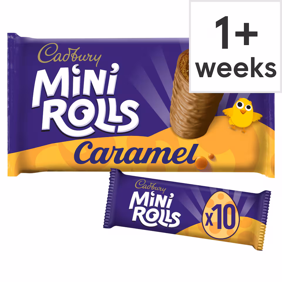 Cadbury Milk Chocolate Caramel Mini Rolls Cakes 10 pack