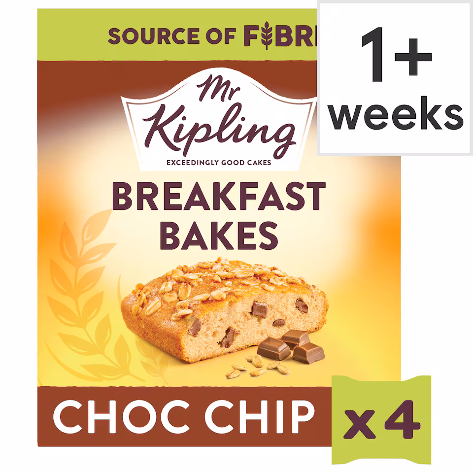Mr Kipling Breakfast Bakes Chocolate Chip Snack Cakes 4 pack