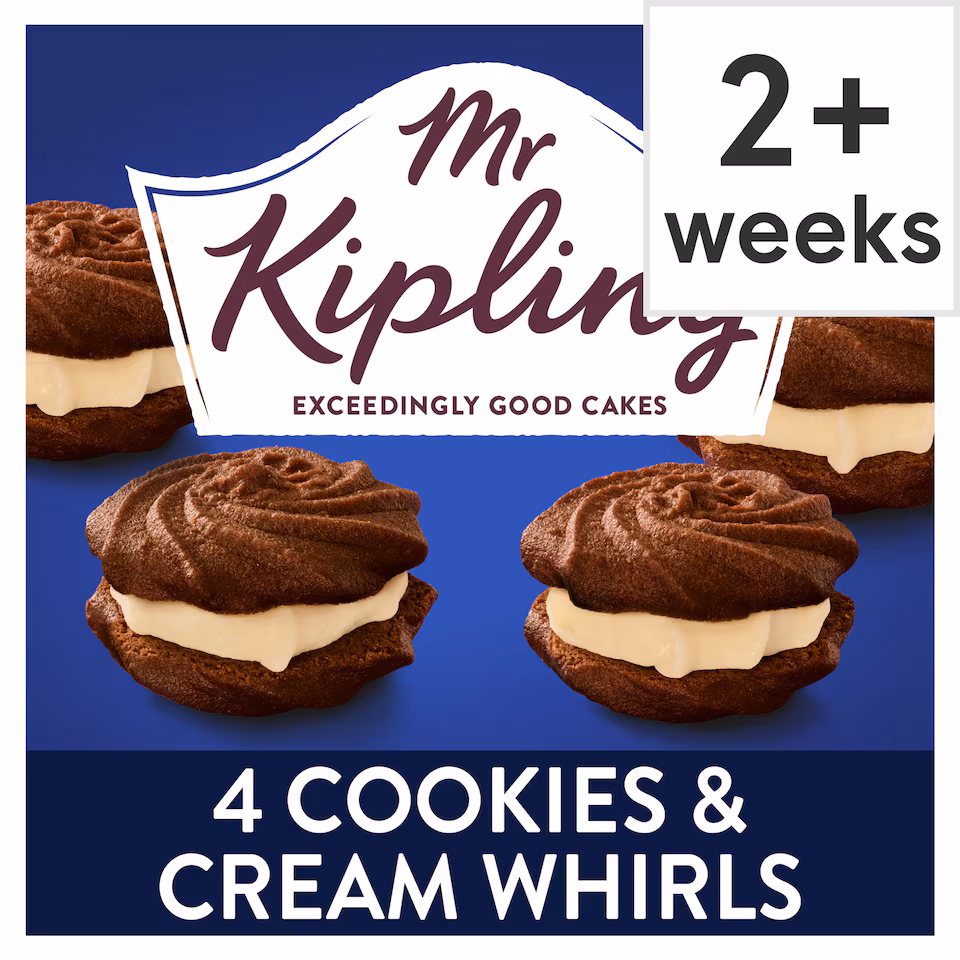 Mr Kipling 4 Cookies and Cream Whirls Shortcake