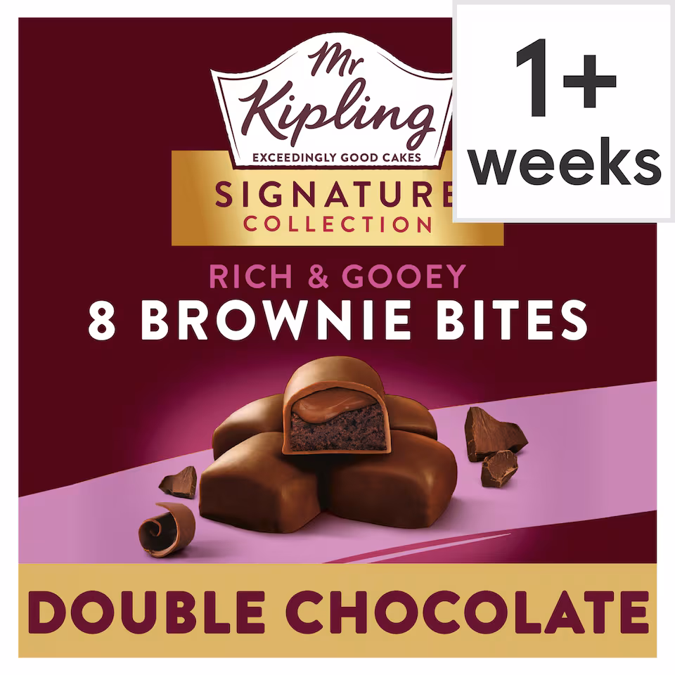 Mr Kipling Signature Collection 8 rich & Gooey Double Chocolate Brownie Bites