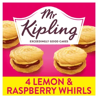 Mr Kipling Lemon & Raspberry Whirls Cakes 4 Pack