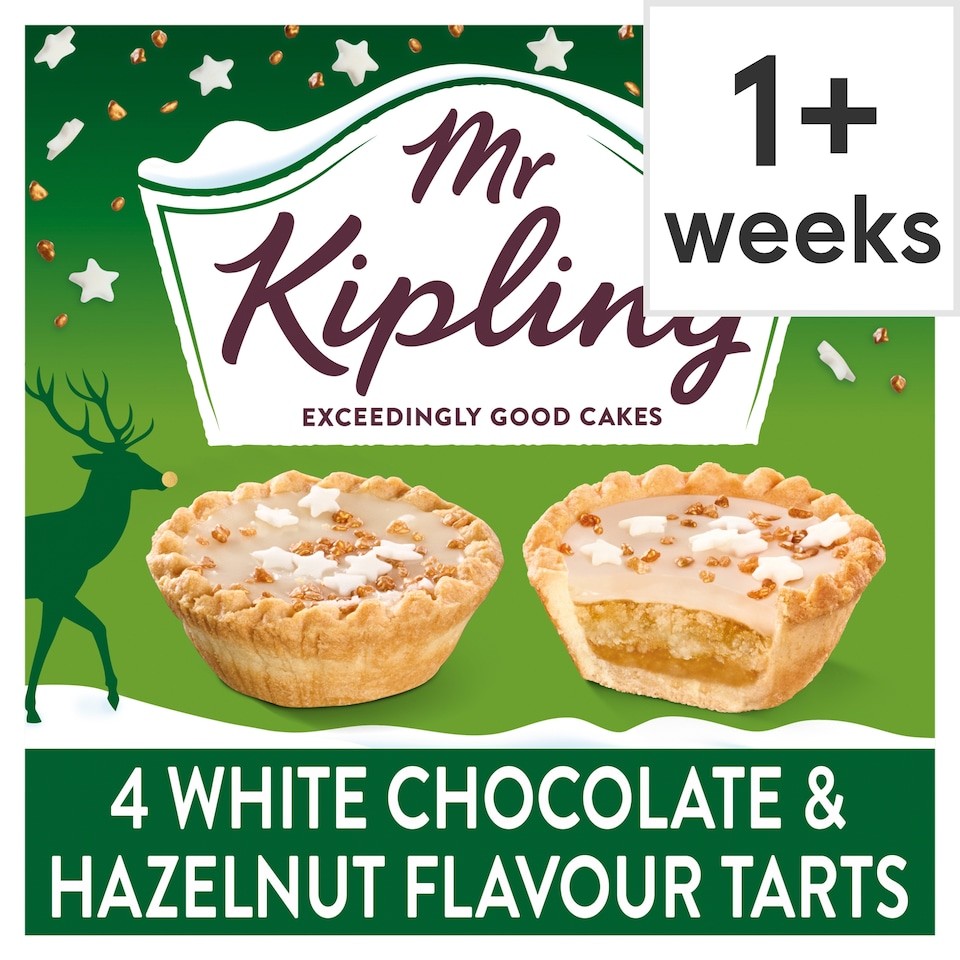Mr Kipling White Chocolate & Hazlenut Cake Tarts 4 pack