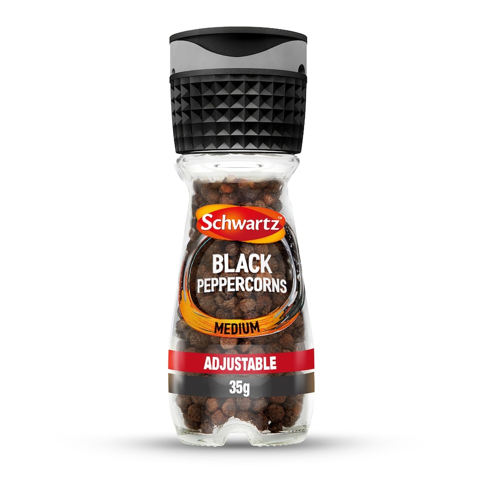 Schwartz Black Peppercorns Adjustable Medium grinder 35g