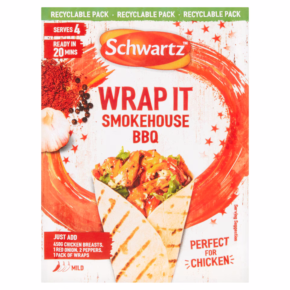Schwartz Wrap It Smokehouse BBQ Recipe Mix 30g