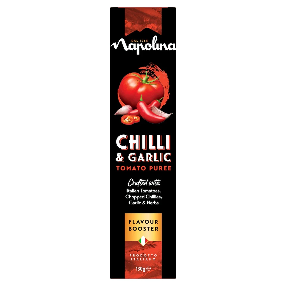 Napolina Chilli & Garlic Tomato Puree Flavour Booster 130G