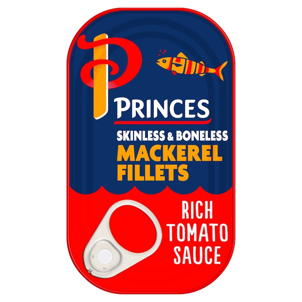 Princes Skinless Boneless Mackerel Fillets In Tomato Sauce 125G