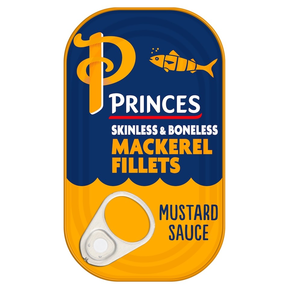 Princes Skinless Boneless Mackerel Fillets Mustard Sauce 125G
