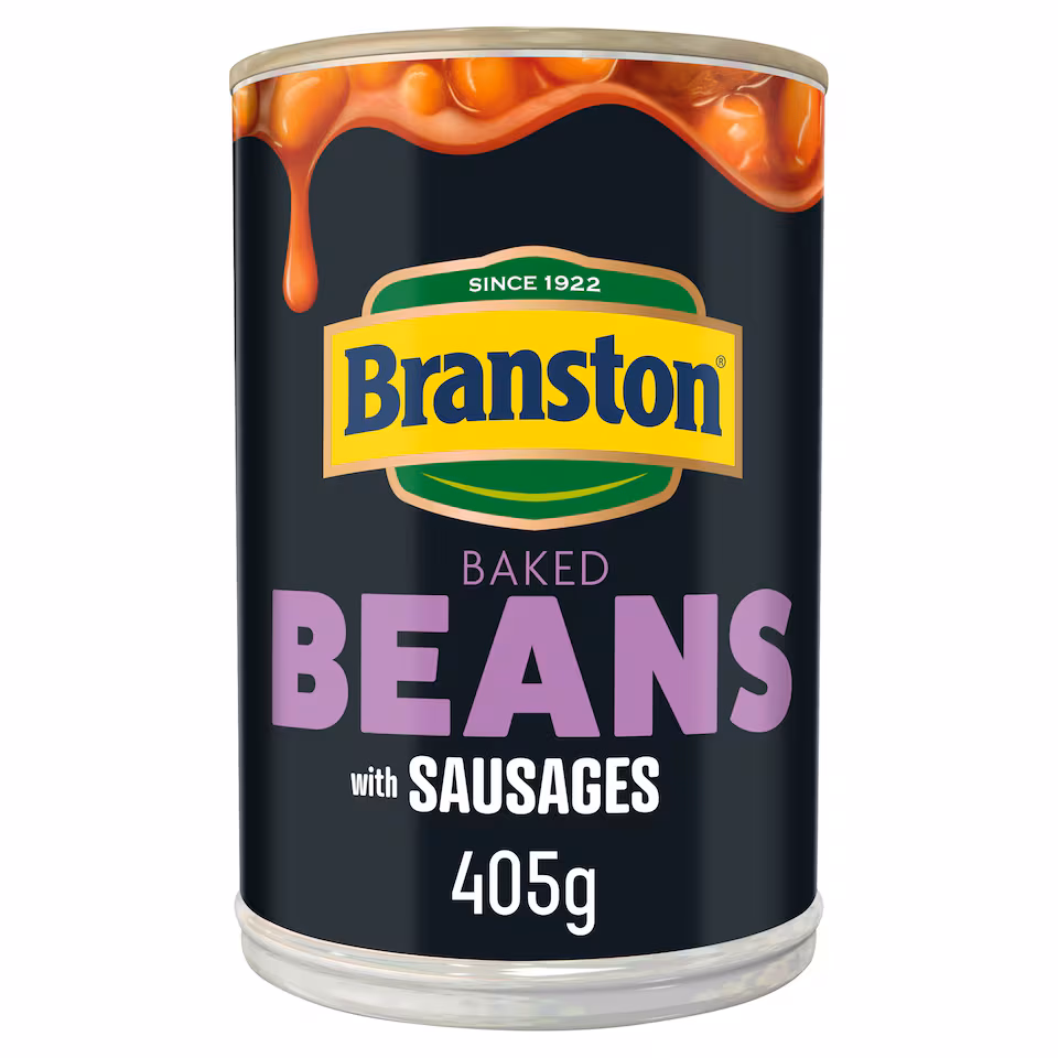 Branston Baked Beans With Sausages In Tomato Sauce 405G