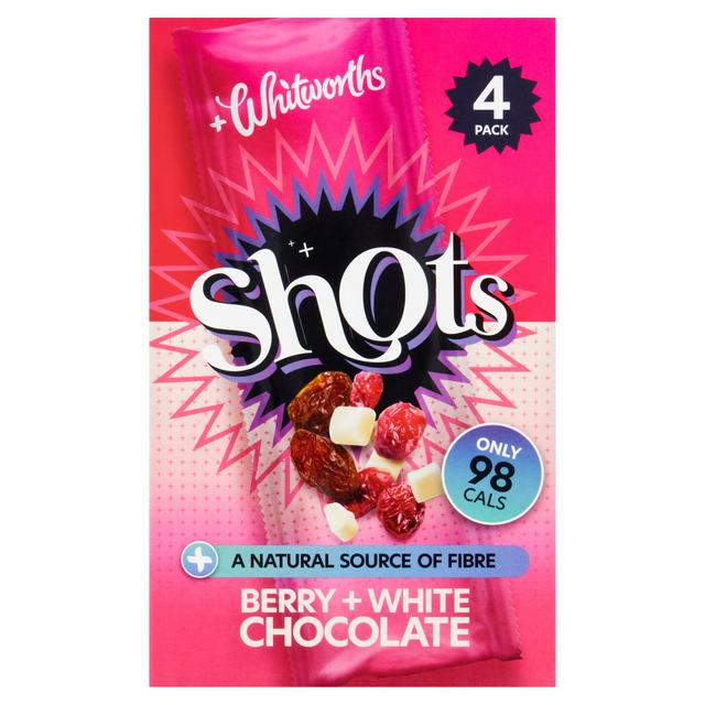 Whitworths Shots Snack Pack Berry & White Chocolate 4x25g