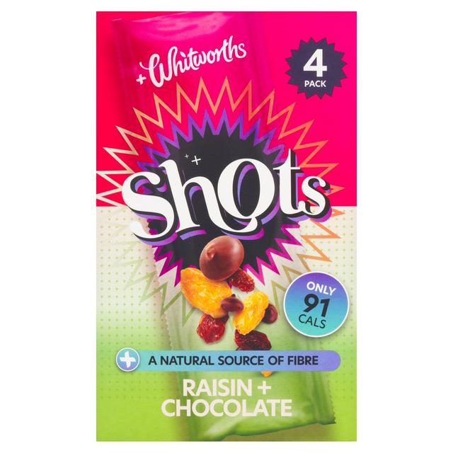Whitworths Shots 4 Snack Pack Raisin & Chocolate 4x25g