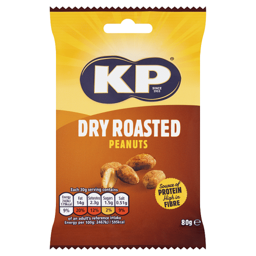 KP Dry Roasted Peanuts 80g (Clip Strips)