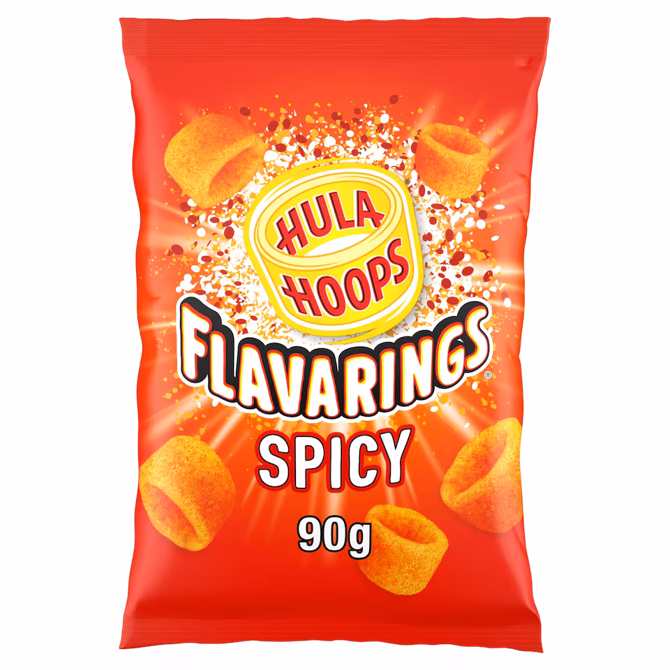 Hula Hoops Flavarings Spicy Sharing Crisps 90g