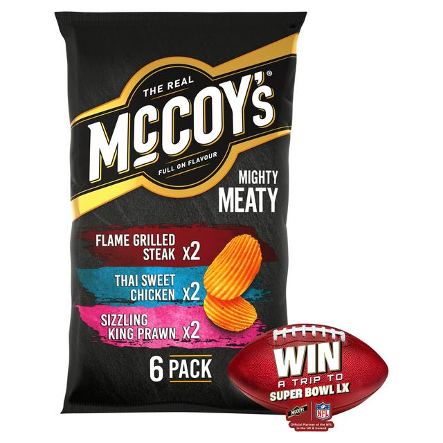McCoy's Meaty Variety Pack Crisps 6x25g