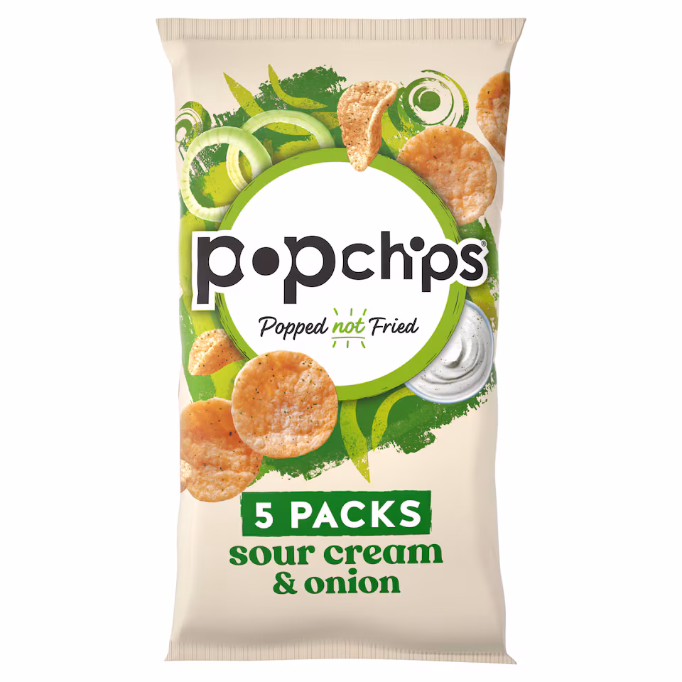 Popchips Sour Cream & Onion Multipack Crisps 5x17g