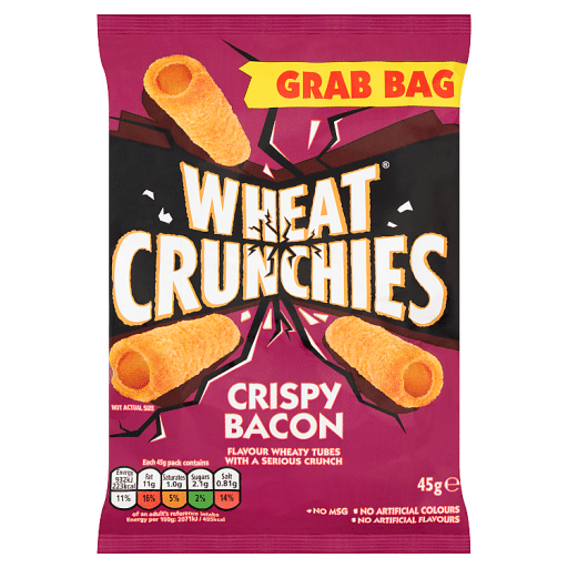 Wheat Crunchies Bacon Grab Bag Crisps 45g