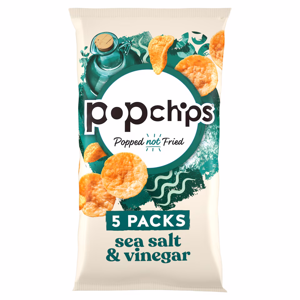 Popchips Sea Salt & Vinegar Multipack Crisps 5x17g