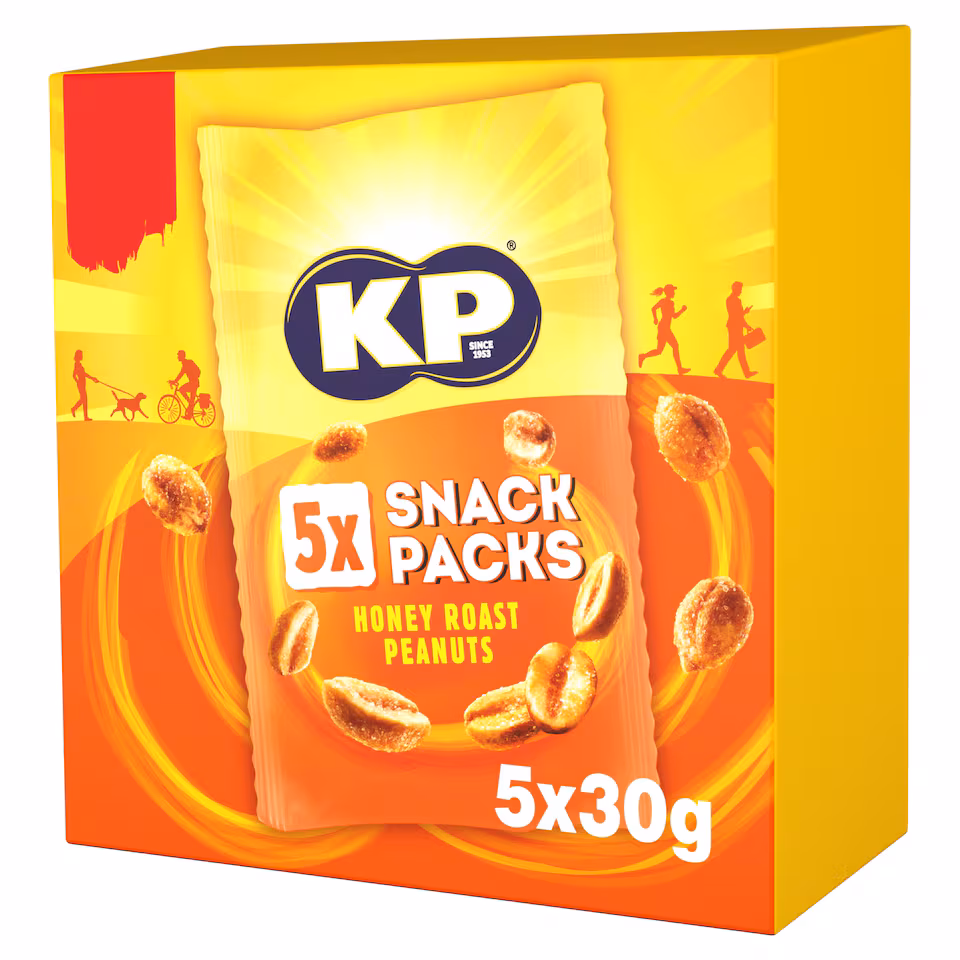 KP Honey Roast Peanuts Snack Packs 5 x 30g