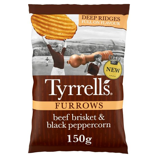 Tyrrells Furrows Beef Brisket & Black Peppercorn Sharing Crisps 150g