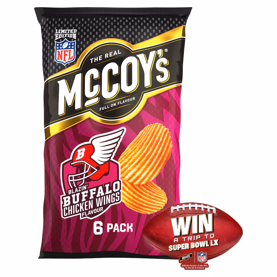 McCoy's Blazin' Buffalo Chicken Wings Multipack Crisps 6x25g