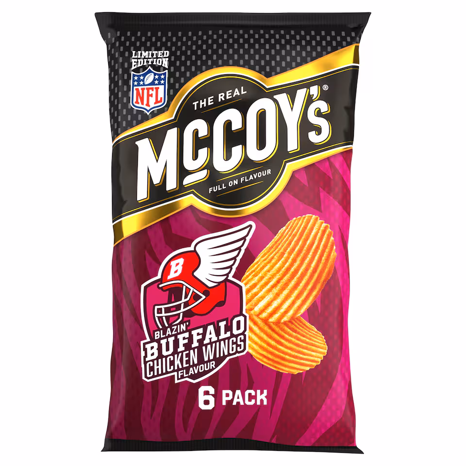 McCoy's Blazin' Buffalo Chicken Wings Multipack Crisps 6x25g