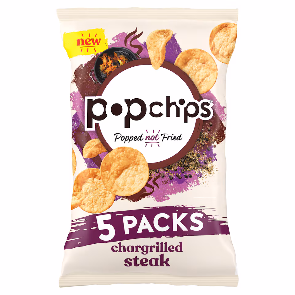 Popchips Chargrilled Steak Multipack Crisps 5x17g