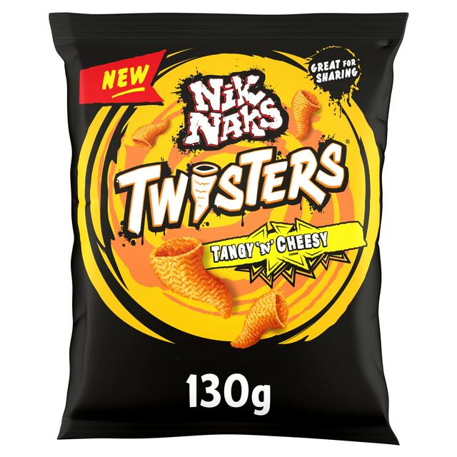 Nik Naks Twisters Tangy N Cheesy Sharing Crisps 130g