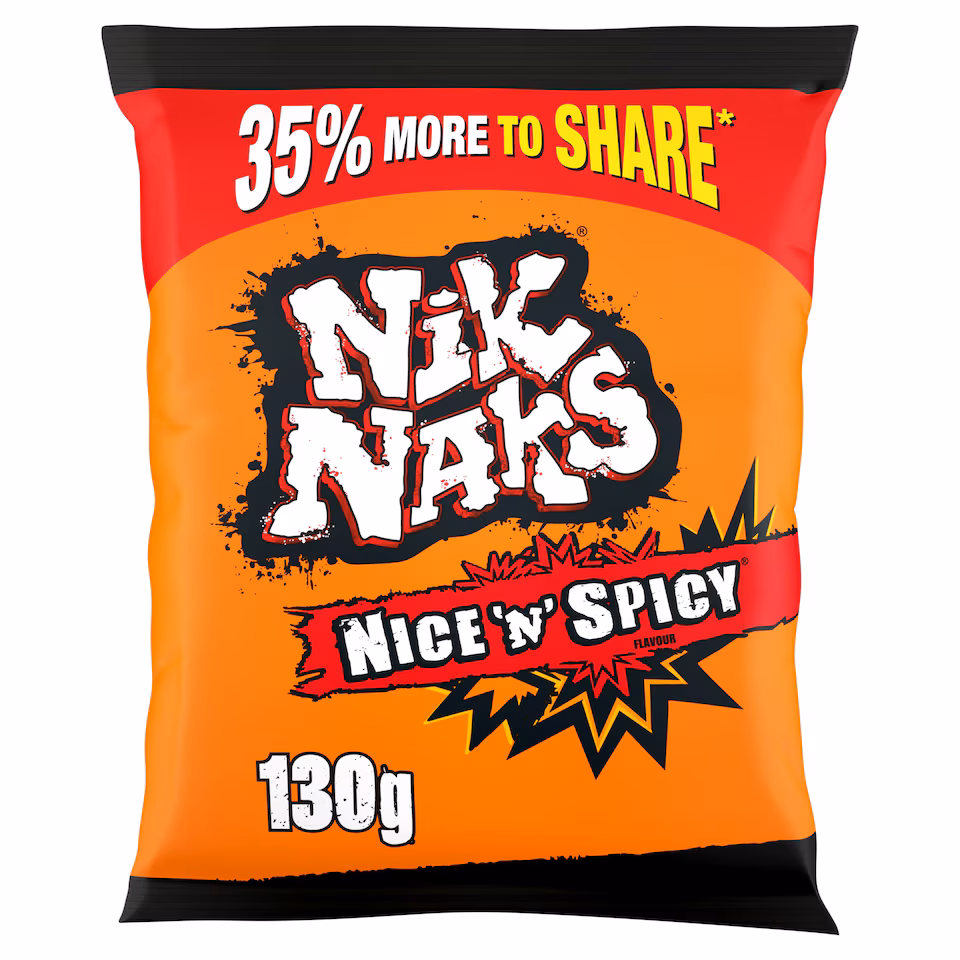 Nik Naks Nice 'N' Spicy Flavour corn snack 130g