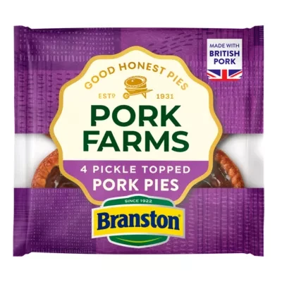 Pork Farms 4 Pickle Topped Pork Pies 200g