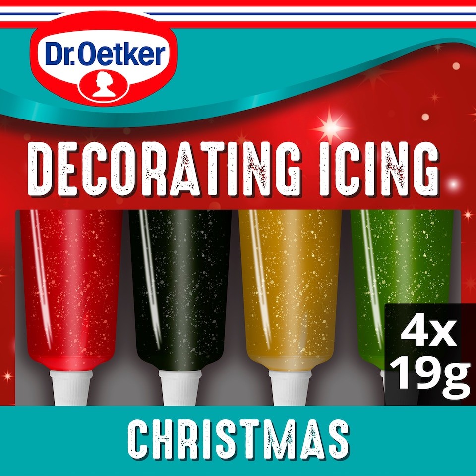 Dr Oetker Christmas Glittery Decorng Icing 4 X 76G