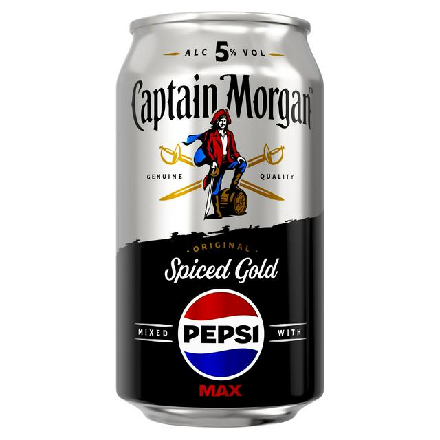 Captain Morgan Original Spiced Gold Rum & Pepsi Max Ready to Drink 5% Vol Can 330ml