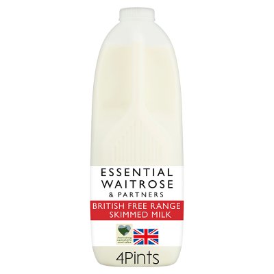 Essential British Free Range Skimmed Milk 4 Pints