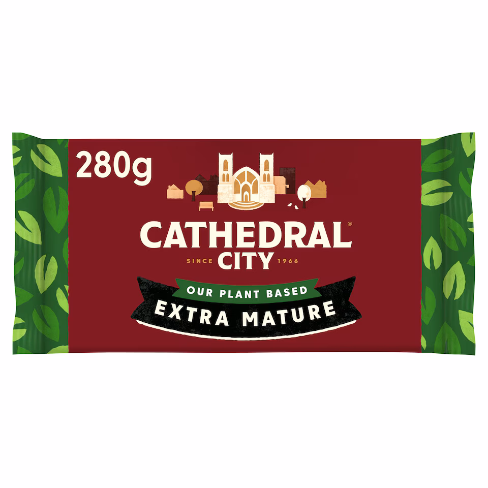 Cathedral City Plant Based Extra Mature Cheddar Cheese Flavour Vegan Block 280g