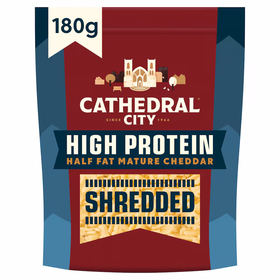 Cathedral City High Protein Half Fat Mature Cheddar Shredded 180g