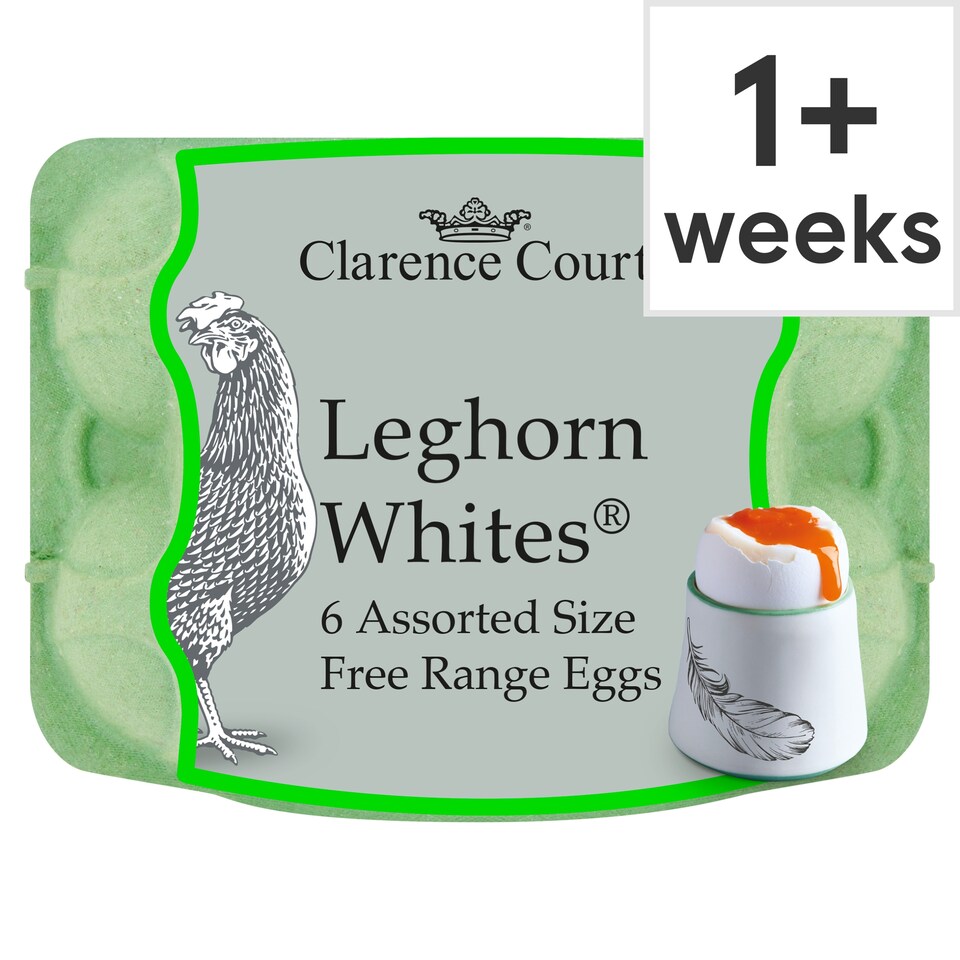 Clarence Court Traditional Leghorn Whites Free Range Eggs 6 Pack
