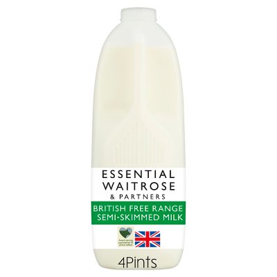 Essential British Free Range Semi-Skimmed Milk 4 Pints