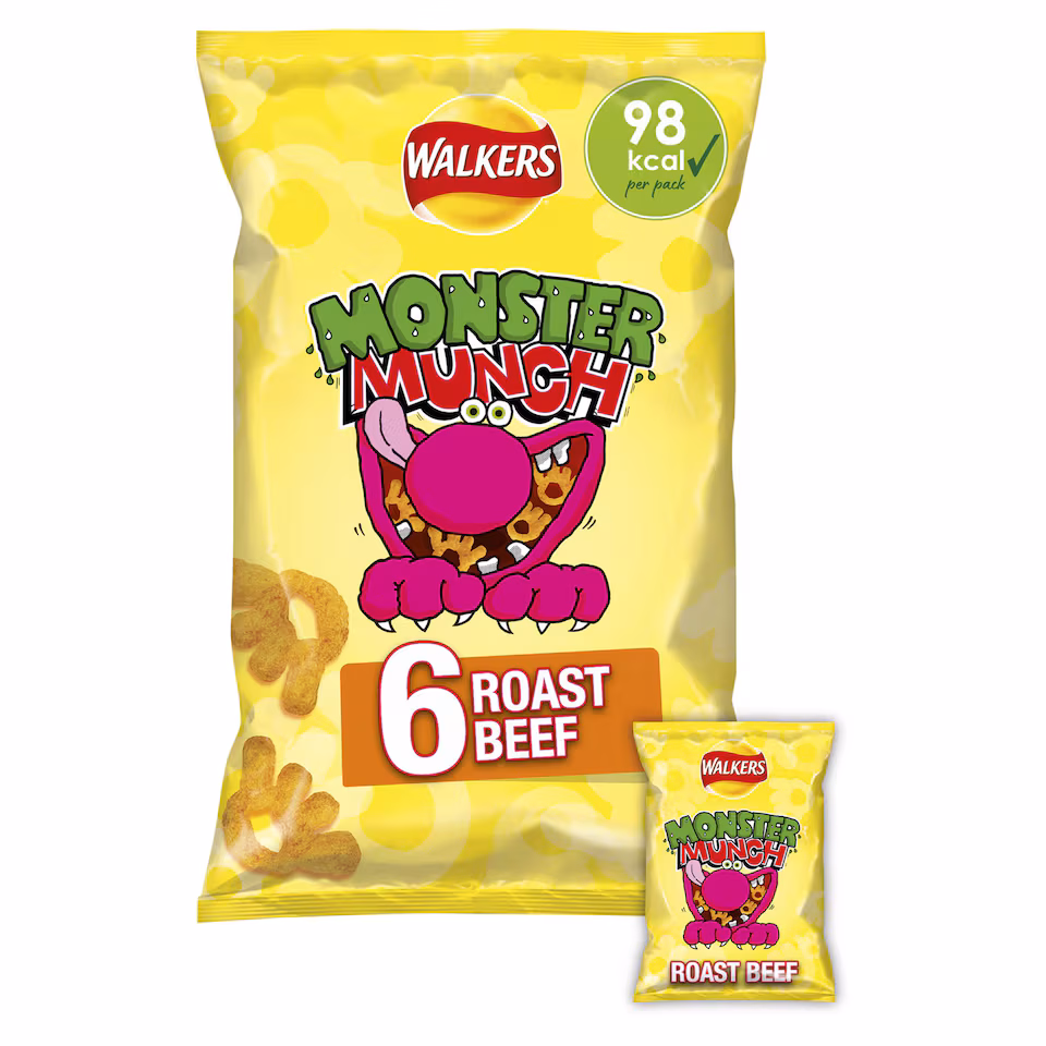 Walkers Monster Munch Roast Beef Multipack Crisps 6x20g