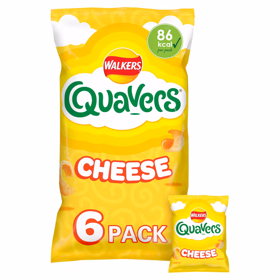 Walkers Quavers Cheese Multipack Crisps 6x16g