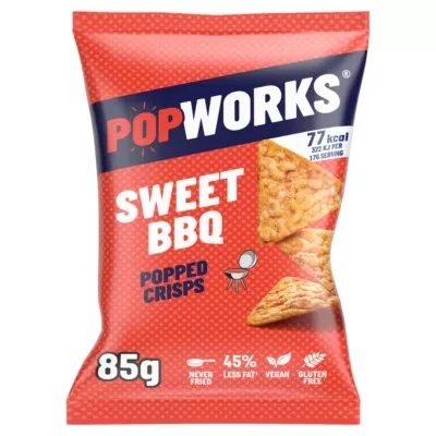 Popworks Sweet Barbecue Sharing Bag Popped Crisps 85g