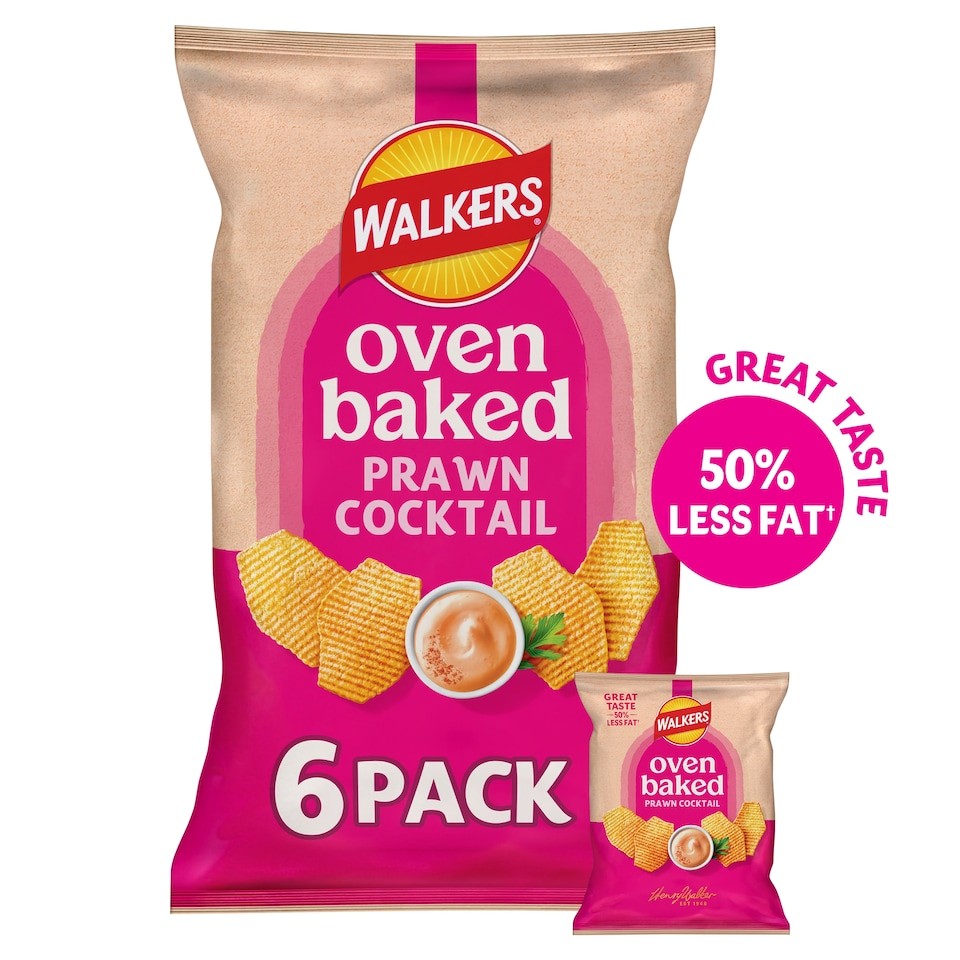 Walkers Baked Prawn Cocktail Multipack Crisps 6x22g