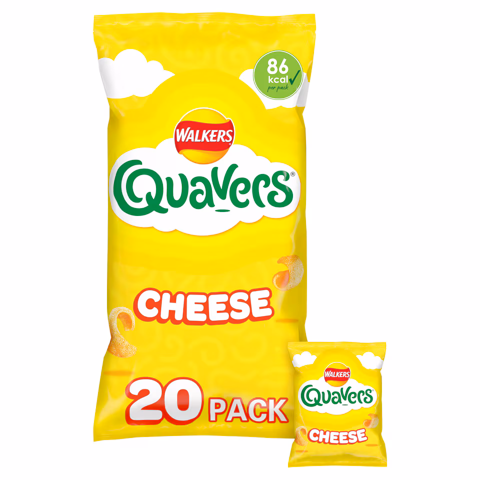Walkers Quavers Cheese Flavour Potato Crisps 20 x 16g