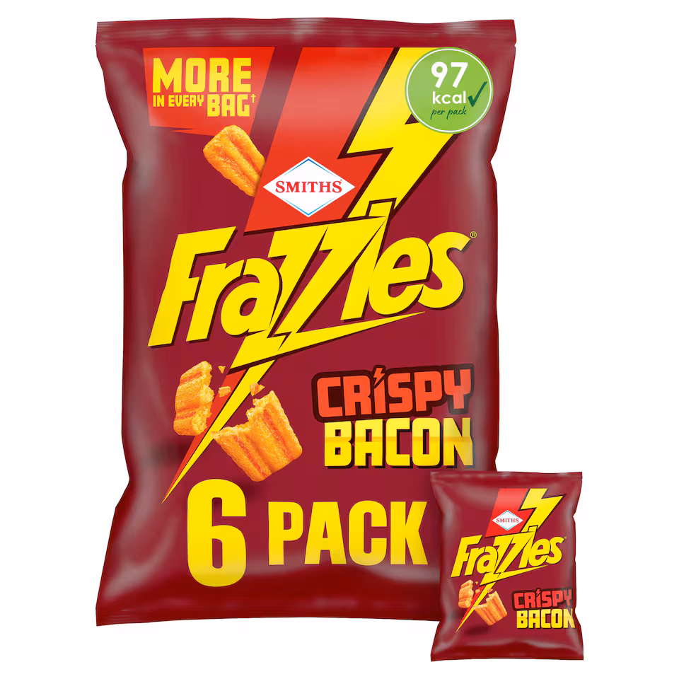 Smiths Frazzles Bacon Multipack Crisps 6 x 20g