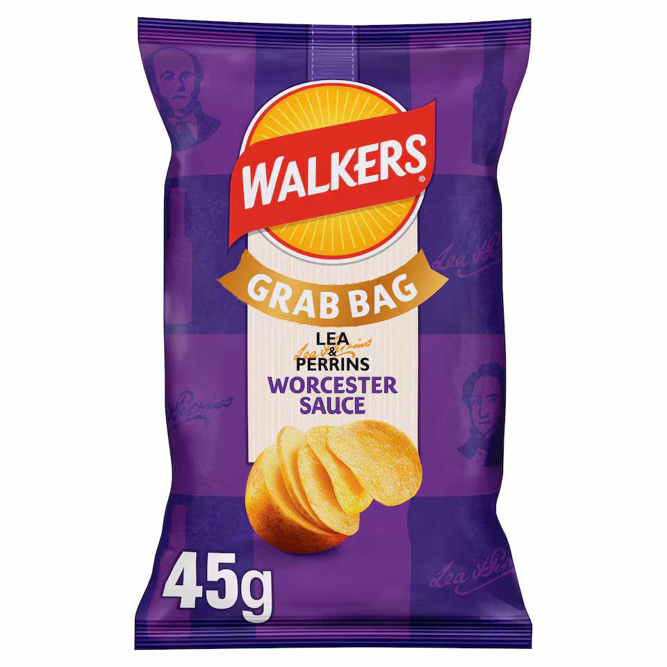 Walkers Lea & Perrins Worcestershire Sauce Grab Bag Crisps 45g