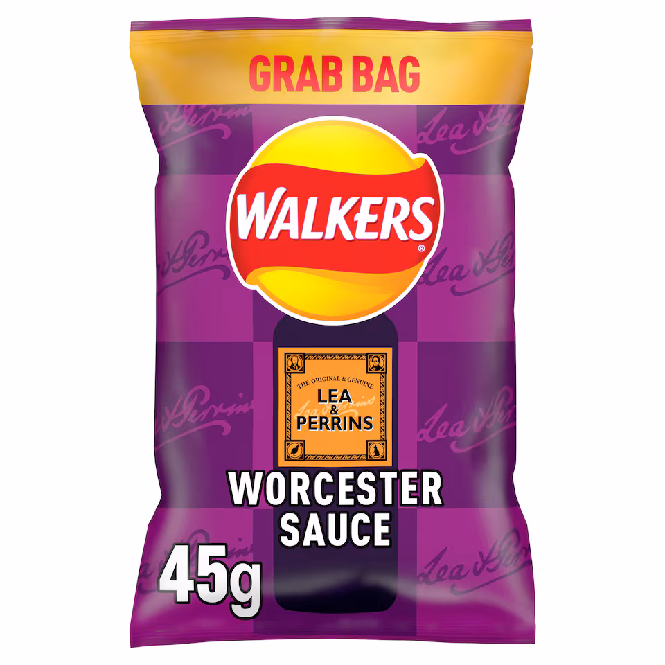 Walkers Lea & Perrins Worcestershire Sauce Grab Bag Crisps 45g